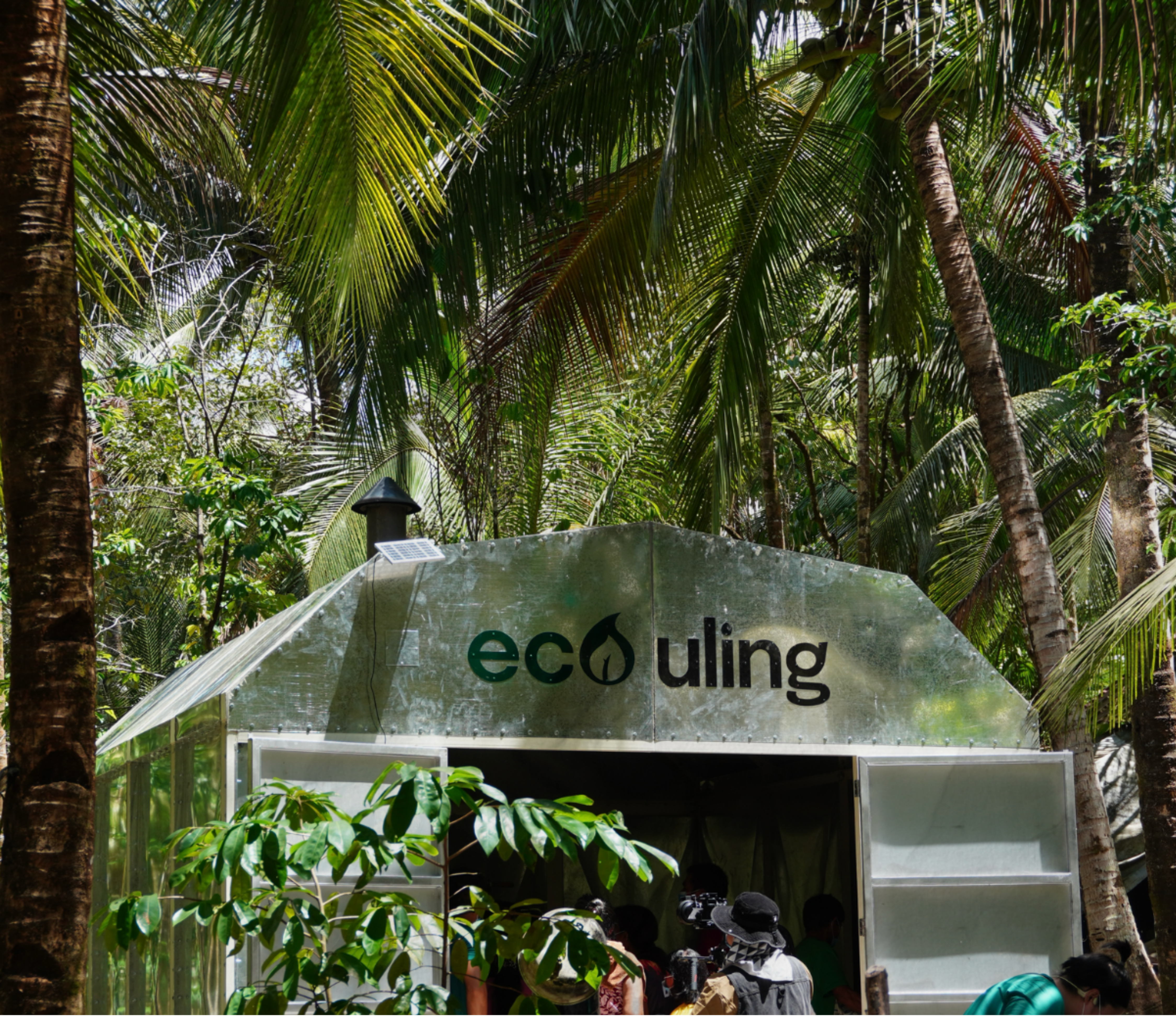 EcoUling production facility among coconut trees
