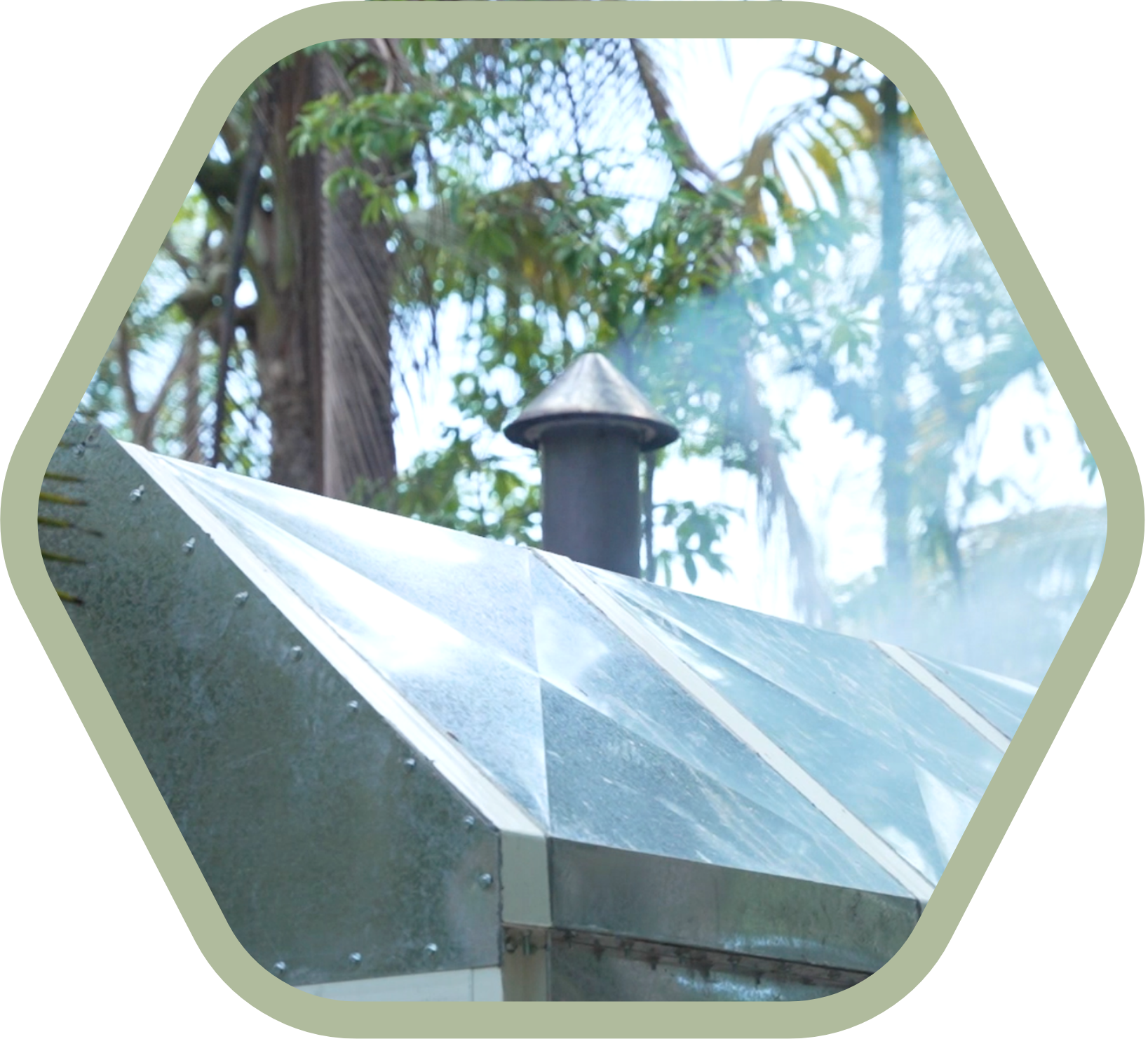 EcoUling carbonization facility releasing controlled smoke